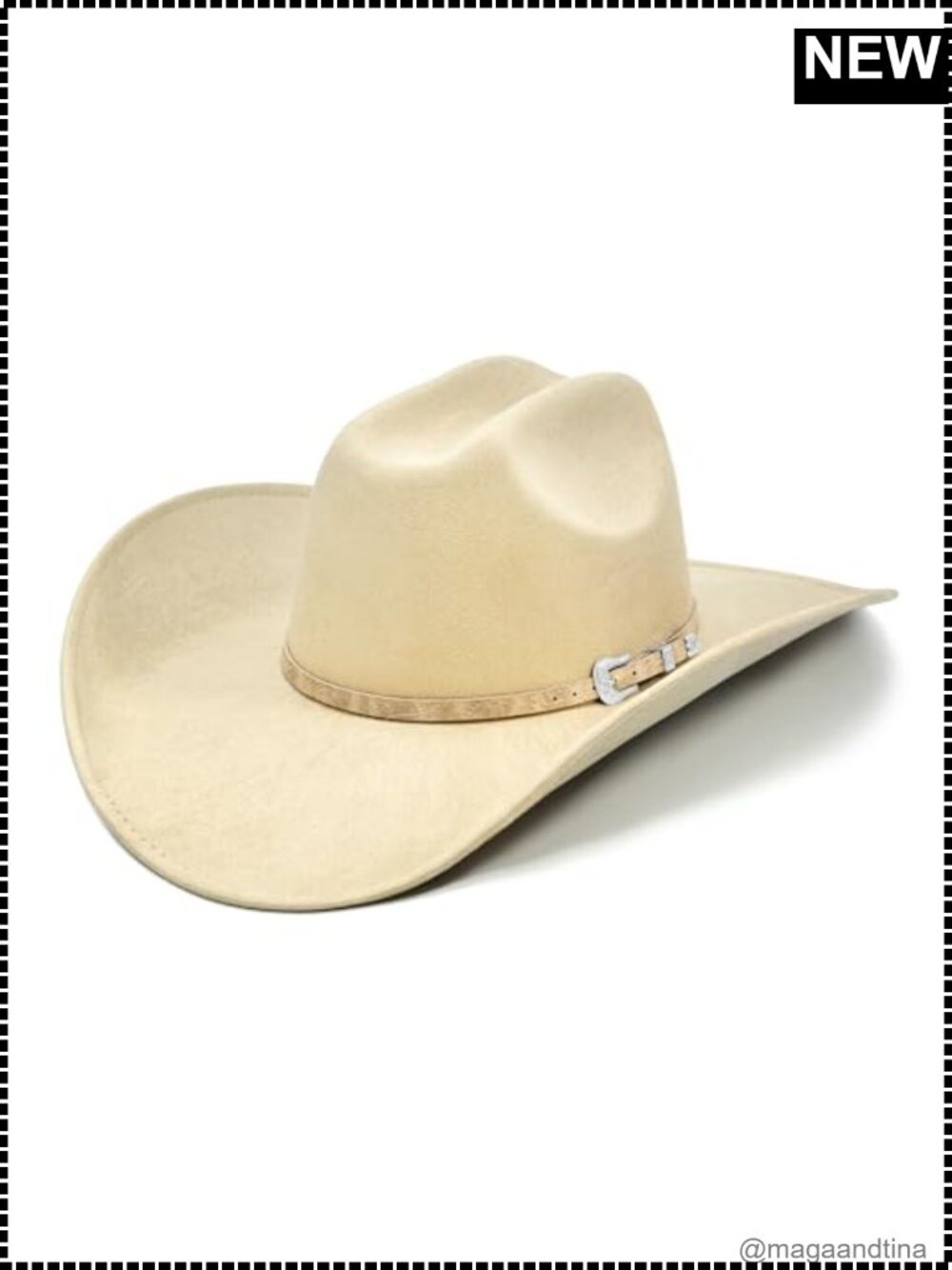 Vegan Suede Cowboy Hat Wide Brim Shapeable Western Felt Cattleman